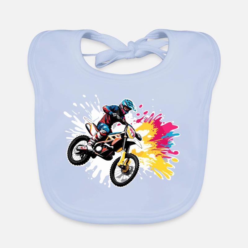 Biker / Motorcycle Rider / Biker / Two-Wheeler / Cross Organic Baby Bibs