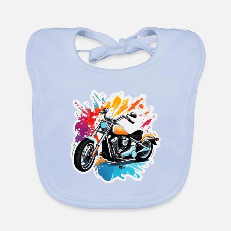 Biker / Motorcycle Rider / Biker / Two-Wheeler / Cross Organic Baby Bibs
