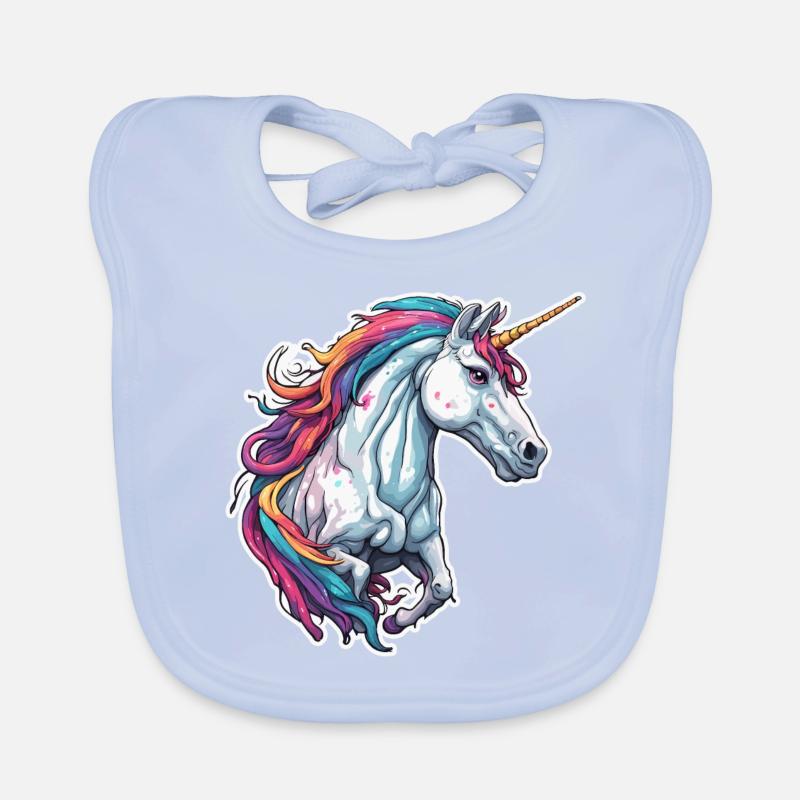Unicorn / mythical creatures / fairy tales / magic / glitter Organic Baby Bibs