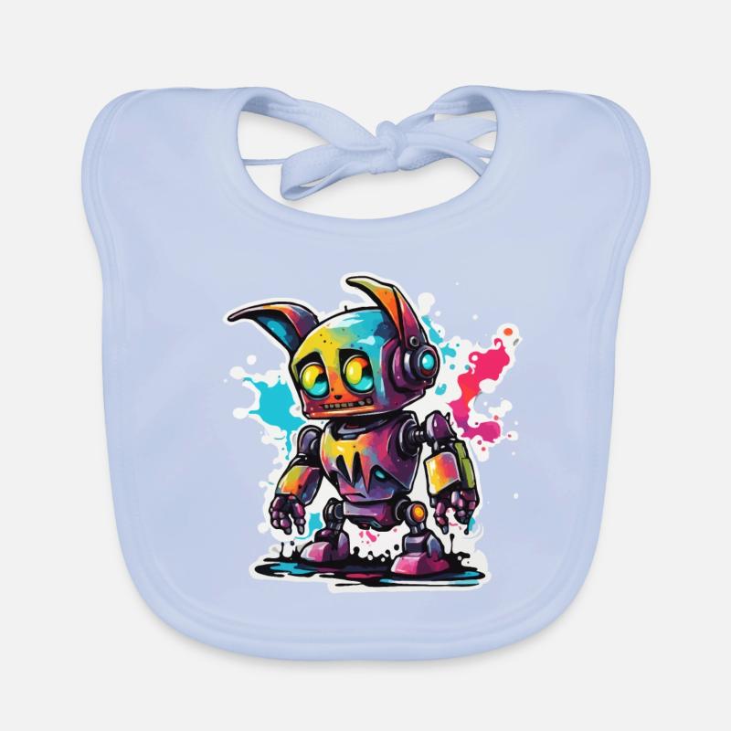 Roboter Tier / KI / Mechanisierte Tiere / Comic Baby Bio-Lätzchen