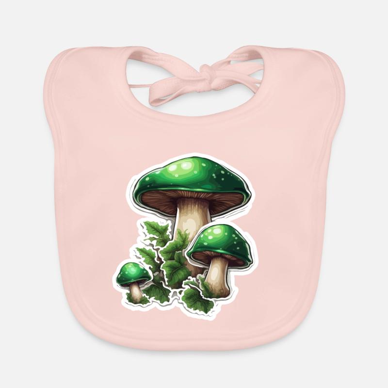 Champignon / Champignon / Prairie / Forêt / Goa / Psy Bavoir bio Bébé