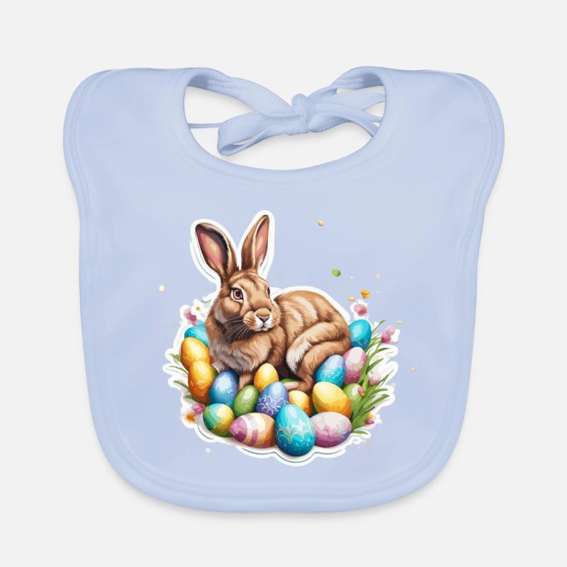 Lapin de Pâques / Pâques / Oeufs / Vacances / Pâques Bavoir bio Bébé