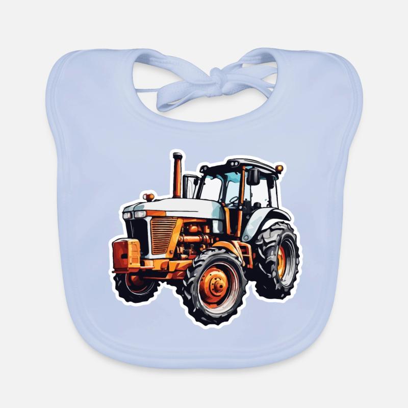 Tractor / Agriculture / Farmer / Field Work Organic Baby Bibs