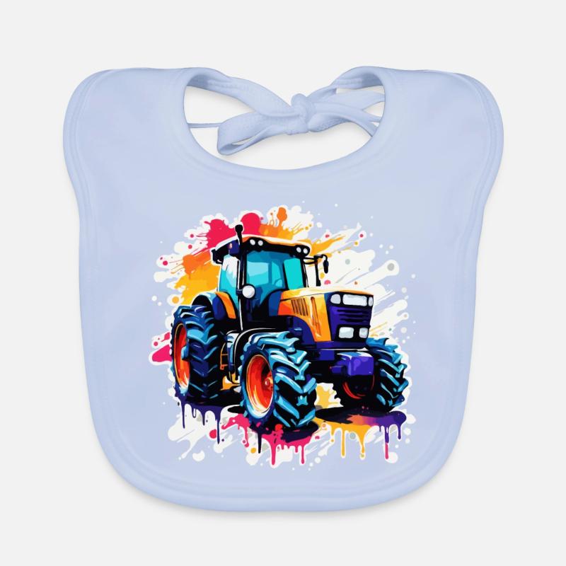 Traktor / Landwirtschaft / Bauer / Feldarbeit Baby Bio-Lätzchen