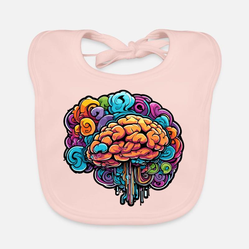 Cerveau / Connaissance / Intelligence / Intelligent / Penser Bavoir bio Bébé