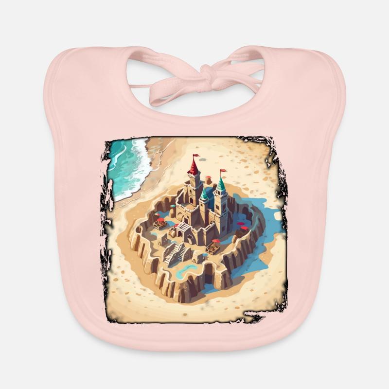 Château de sable / Construction / Jouer / Château / Vacances Bavoir bio Bébé