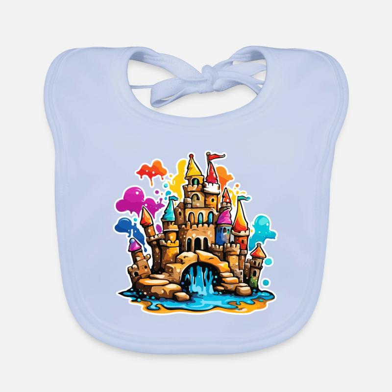 Château de sable / Construction / Jouer / Château / Vacances Bavoir bio Bébé