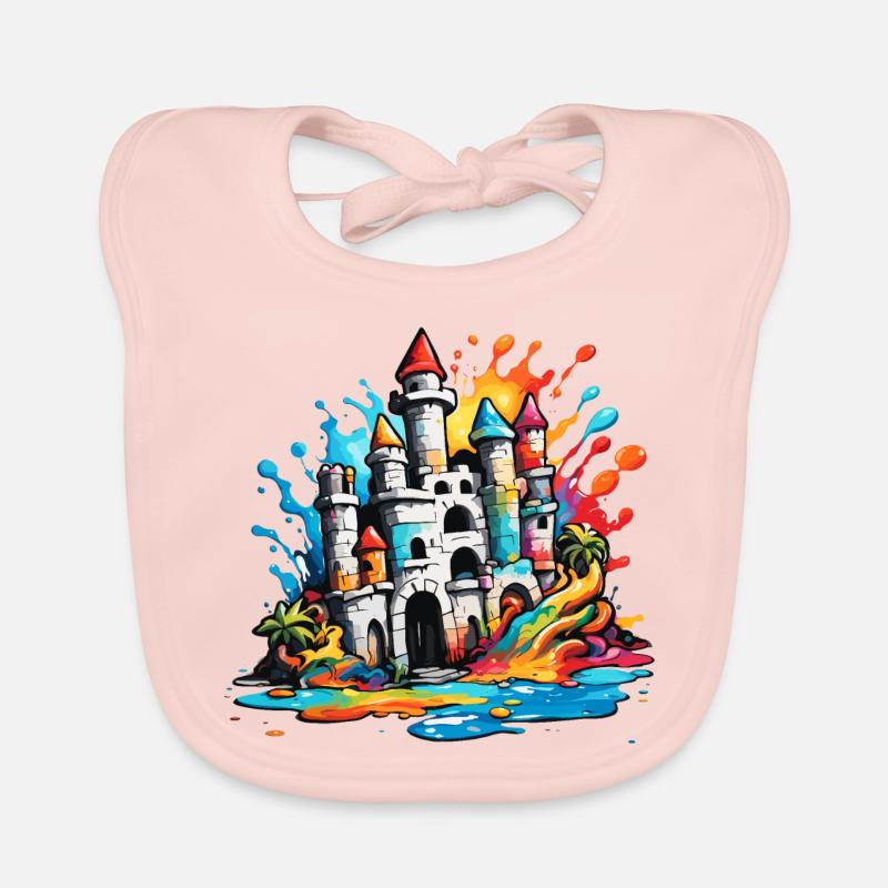 Château de sable / Construction / Jouer / Château / Vacances Bavoir bio Bébé