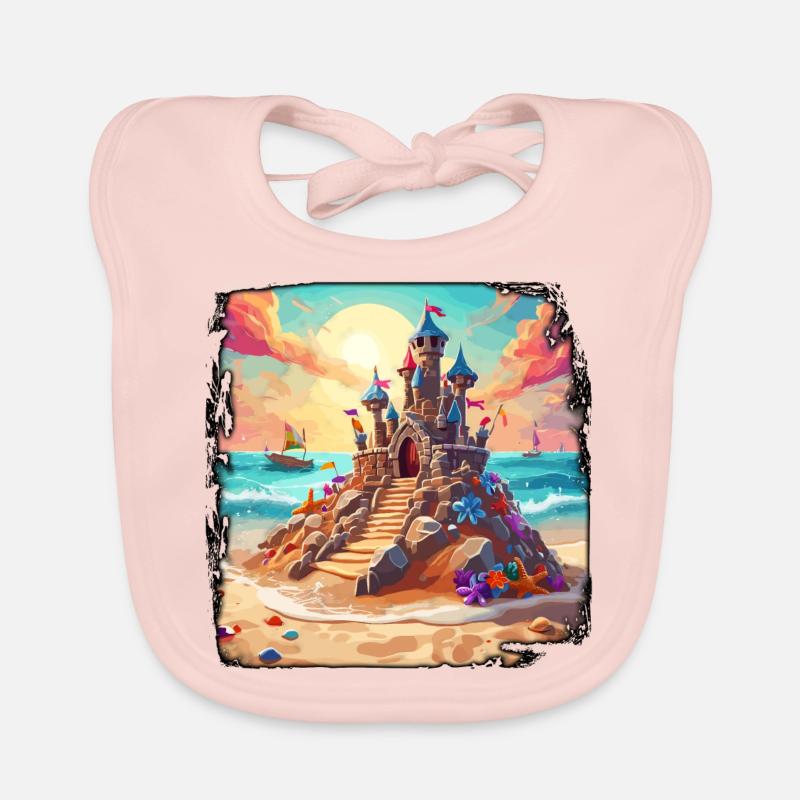 Château de sable / Construction / Jouer / Château / Vacances Bavoir bio Bébé