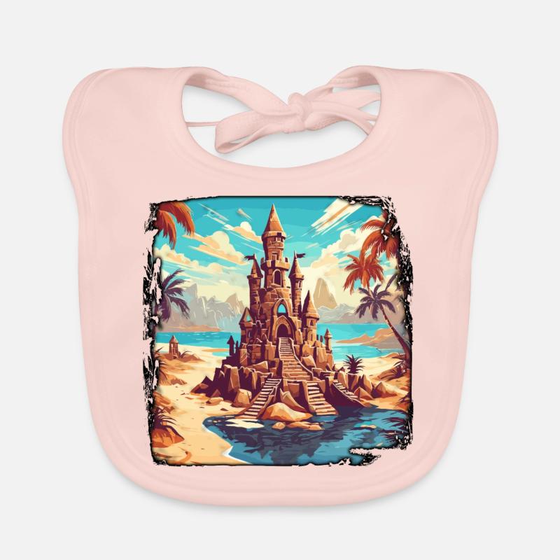 Château de sable / Construction / Jouer / Château / Vacances Bavoir bio Bébé