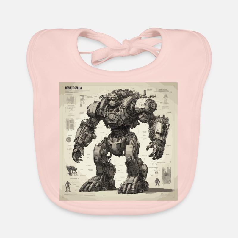 Plan / Sépia / Vintage / Rétro / Robot Bavoir bio Bébé