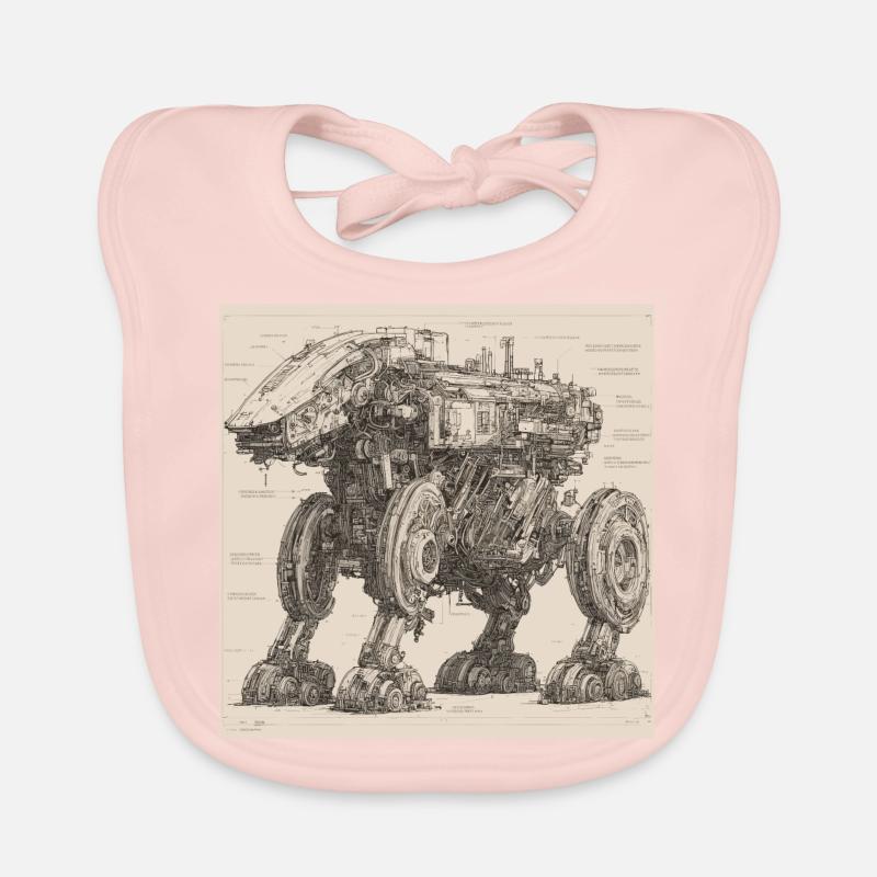 Plan / Sépia / Vintage / Rétro / Robot Bavoir bio Bébé
