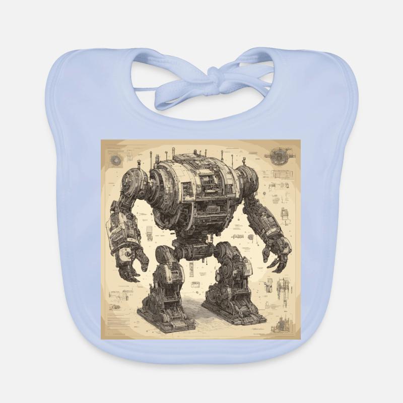 Plan / Sépia / Vintage / Rétro / Robot Bavoir bio Bébé