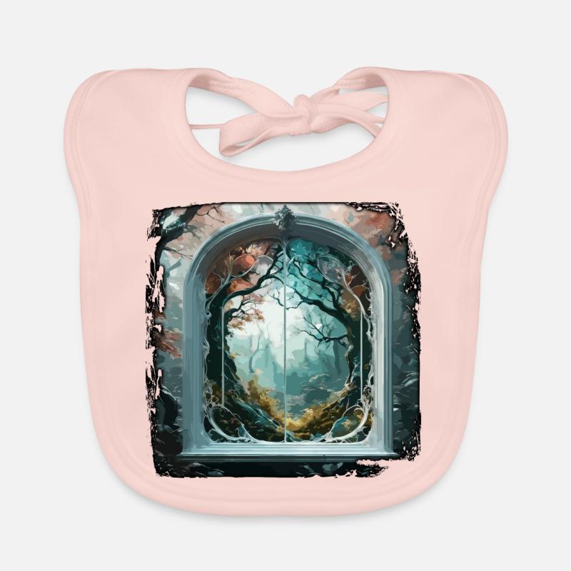 Window in the Forest / Trees / View / Wilderness Organic Baby Bibs