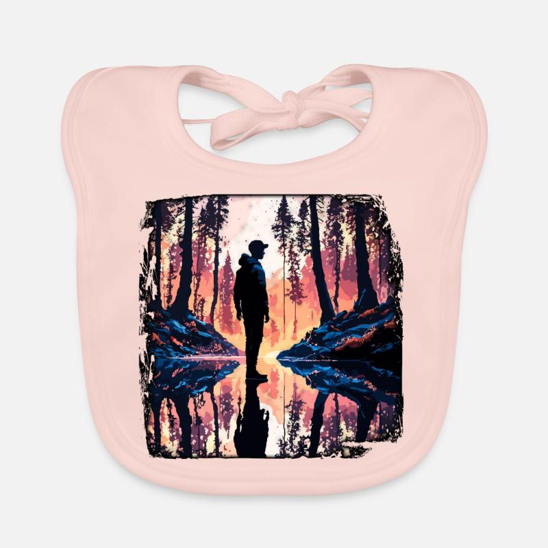 Silhouette / Forest / Portrait / Trees / Person Organic Baby Bibs