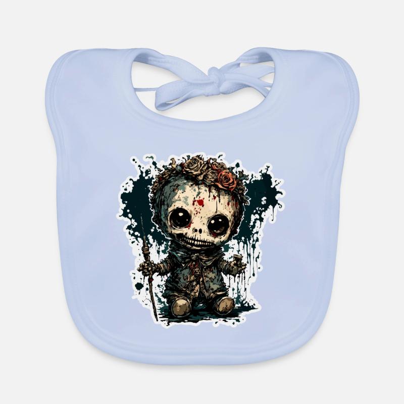 Horror Doll / Halloween / Creepy / Dark Organic Baby Bibs