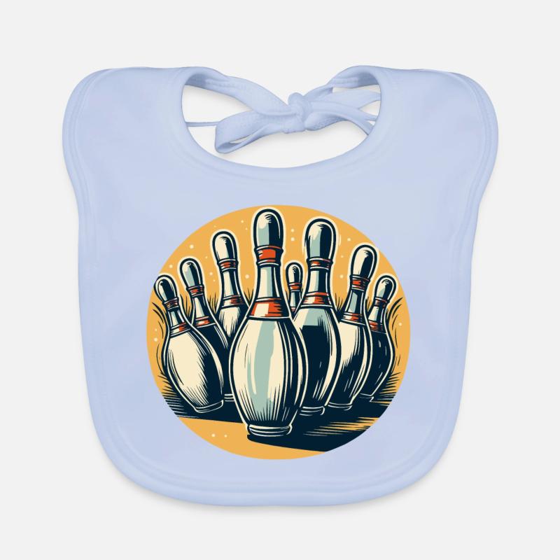 Bowling / Kegeln / Bowlingbahn / Pin / Strike Baby Bio-Lätzchen
