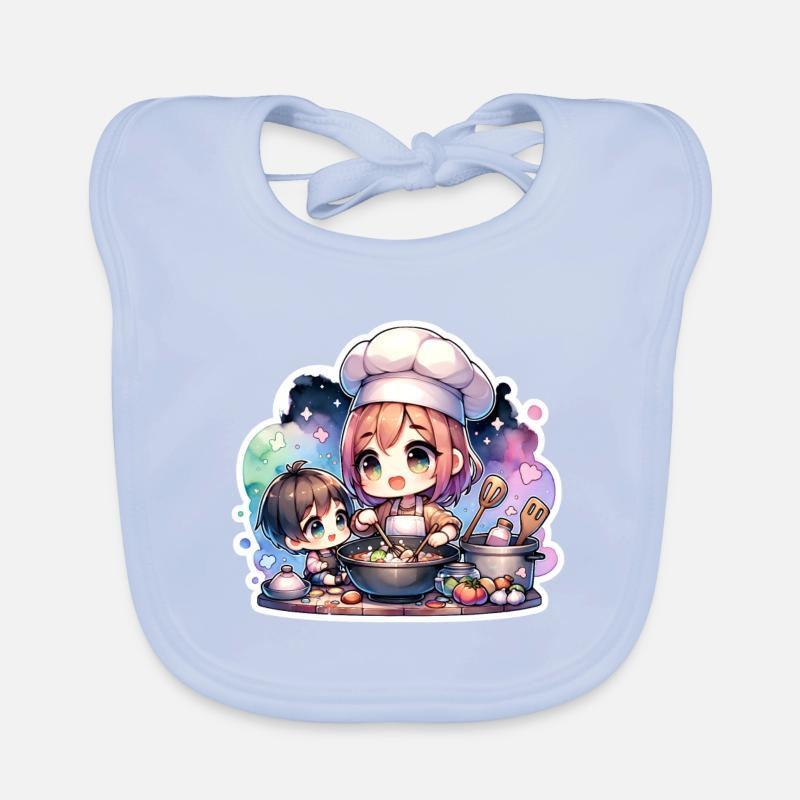 Master Chef Mom Teaching Her Kid to Cook Organic Baby Bibs