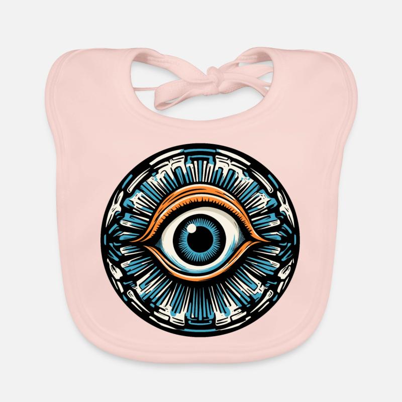 Psychedelic / Auge / Psychobilly / Comic / bunt Baby Bio-Lätzchen