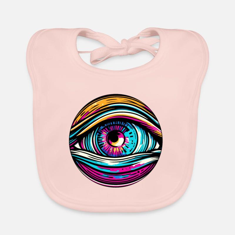 Psychedelic / Auge / Psychobilly / Comic / bunt Baby Bio-Lätzchen