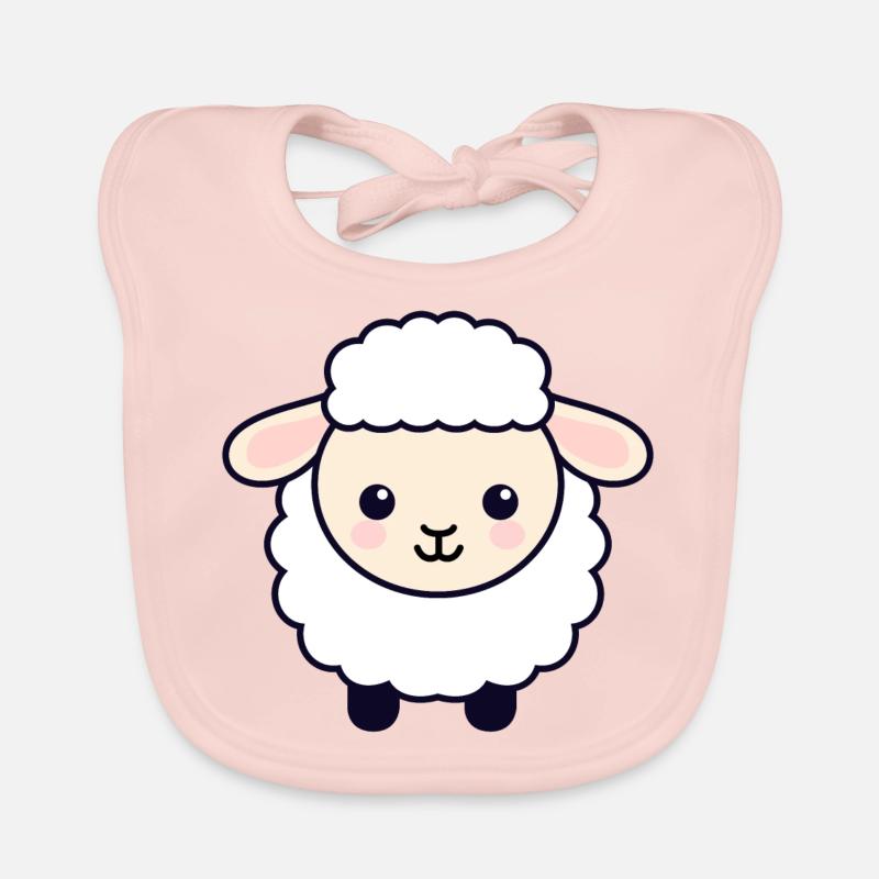 Schaf - Baby Bio-Lätzchen - Rose