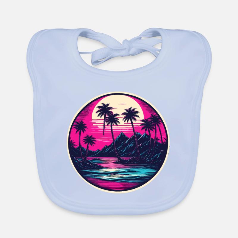 Plage / Île / Vacances / Été / Soleil / Mer Bavoir bio Bébé