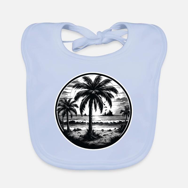 Plage / Île / Vacances / Été / Soleil / Mer Bavoir bio Bébé