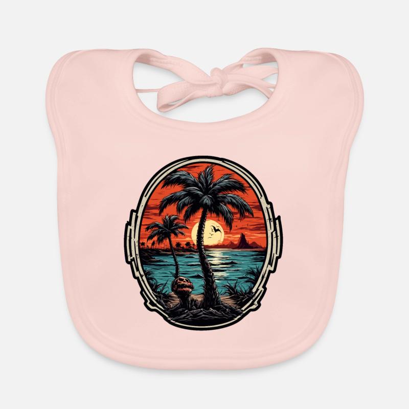 Plage / Île / Vacances / Été / Soleil / Mer Bavoir bio Bébé