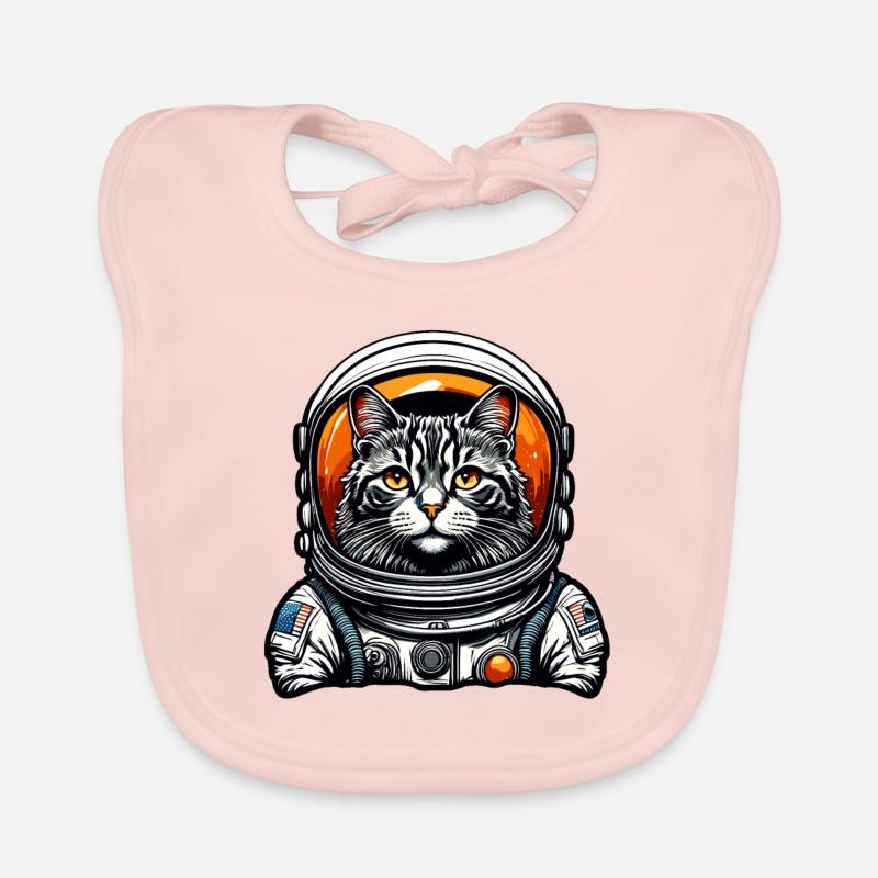 Astronaut / Weltall / Tier / Katze / Raumschiff Baby Bio-Lätzchen