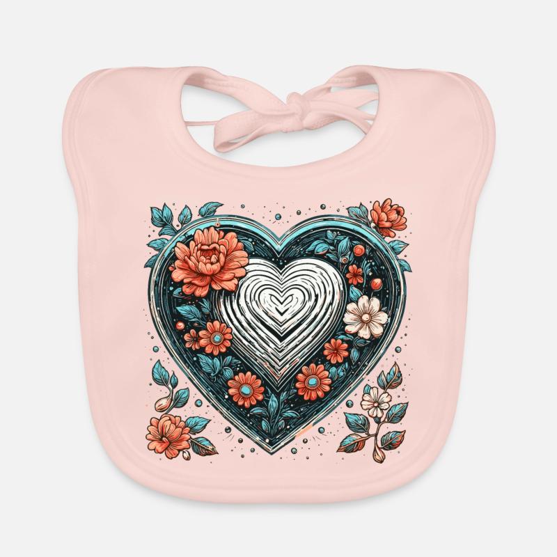 Herz / Muttertag / Liebe / Feiertage / Love Baby Bio-Lätzchen
