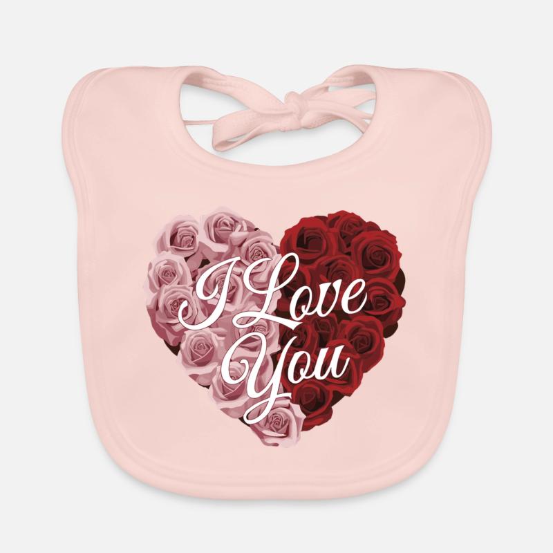 Rose Heart Organic Baby Bibs