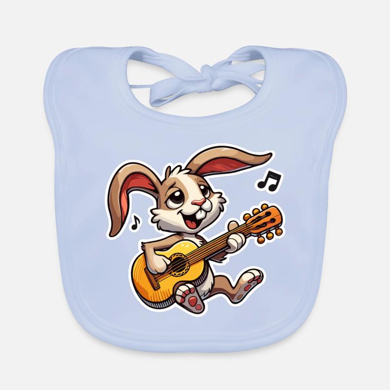 Rabbit joue de la guitare Bavoir bio Bébé