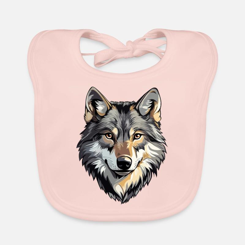 Wolfskopf, wilder Wolf, Wolfsrudel Baby Bio-Lätzchen