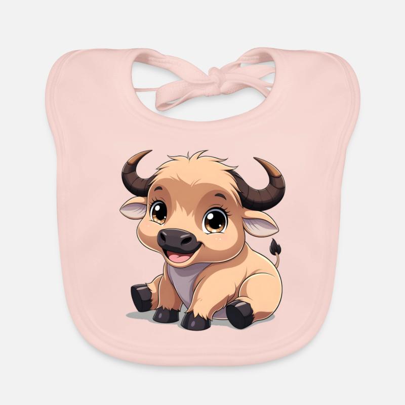 Bébé buffle - Bavoir bio Bébé - rose