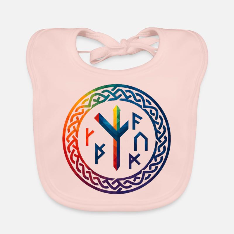 WPAP Polygon Style - Mythic Rune Ring Organic Baby Bibs