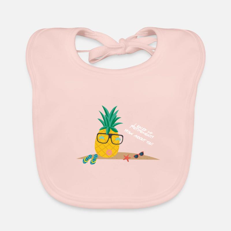 Ananas à la retraite - Bavoir bio Bébé - rose