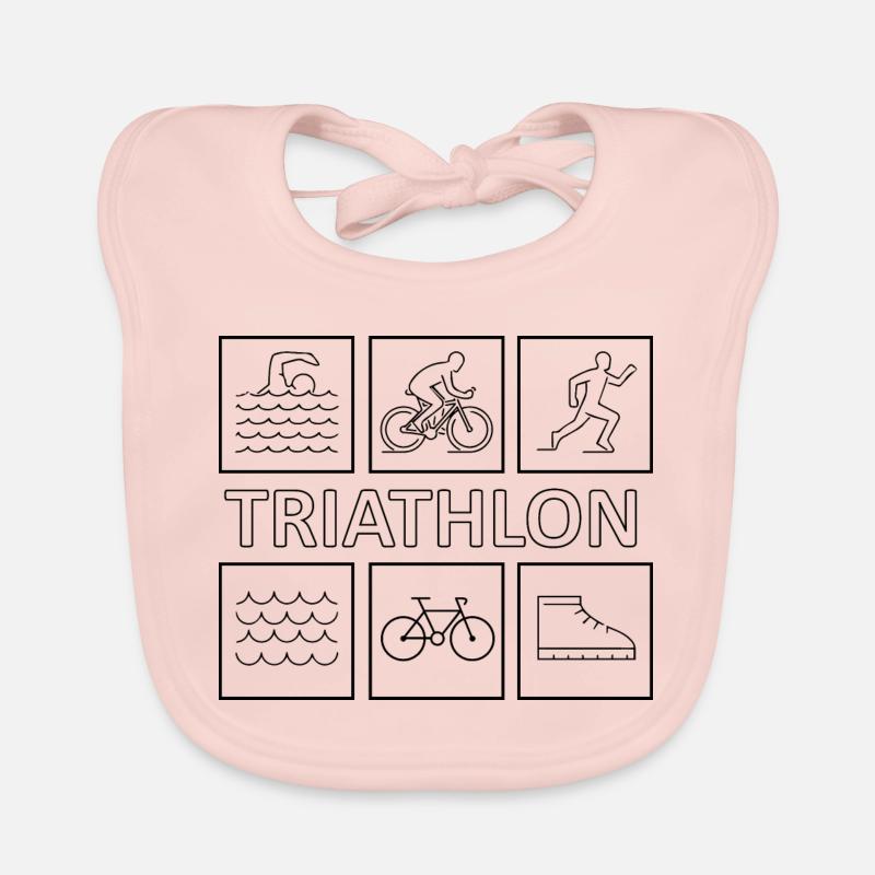 Triathlon - Bavoir bio Bébé - rose