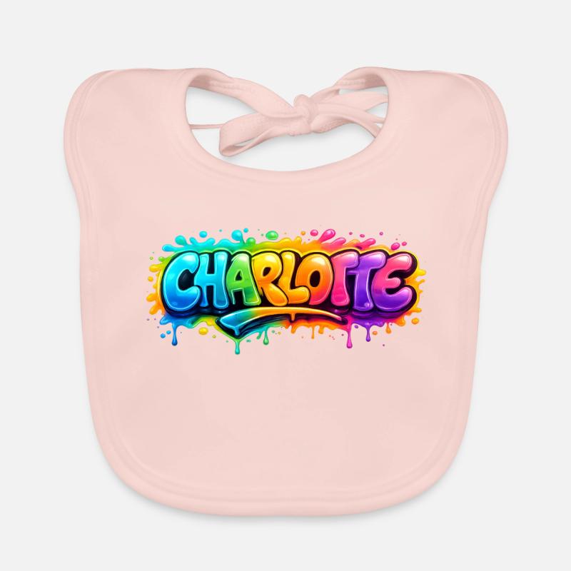 Graffiti Charlotte Name Geschenk Ideal druckbar Baby Bio-Lätzchen