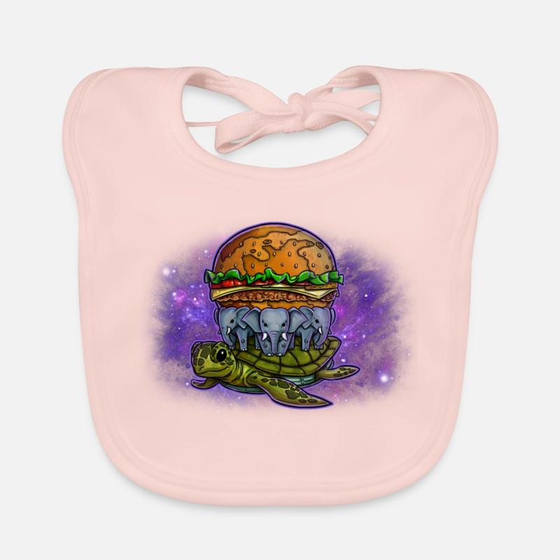 Flat Earth Burger in Space - Baby Bio-Lätzchen - Rose