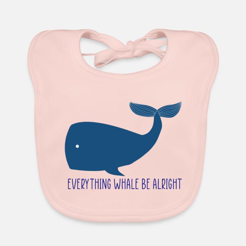 Whale Everything Whale Be Alright - Bavoir bio Bébé - rose