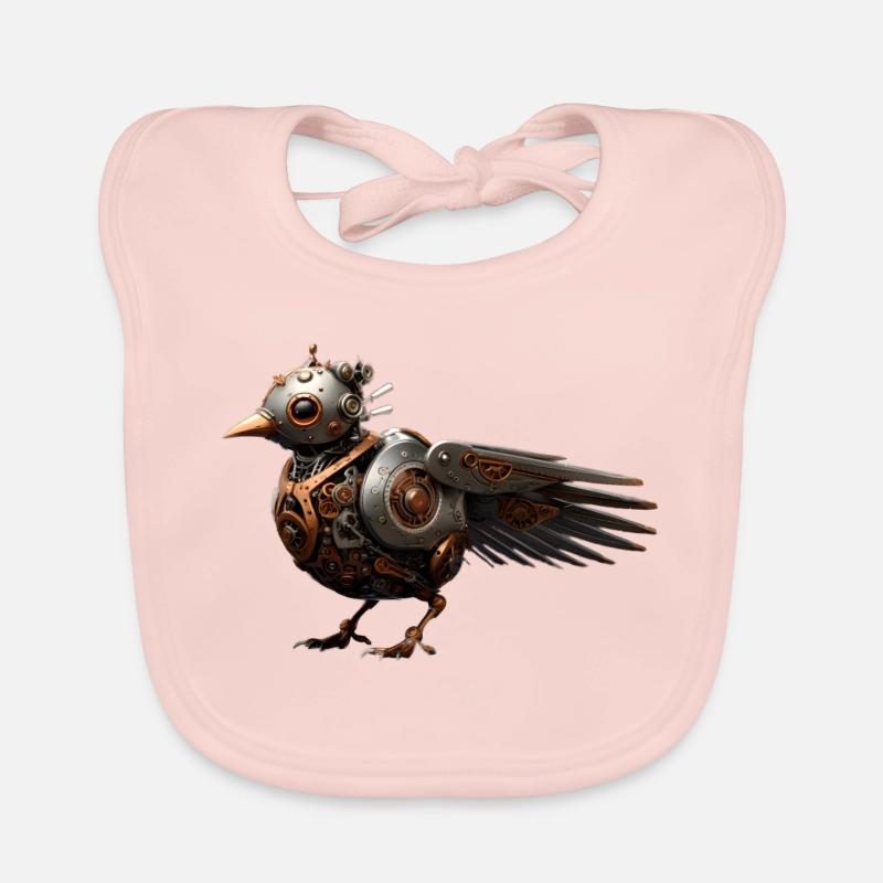 Steampunk Vogel Baby Bio-Lätzchen