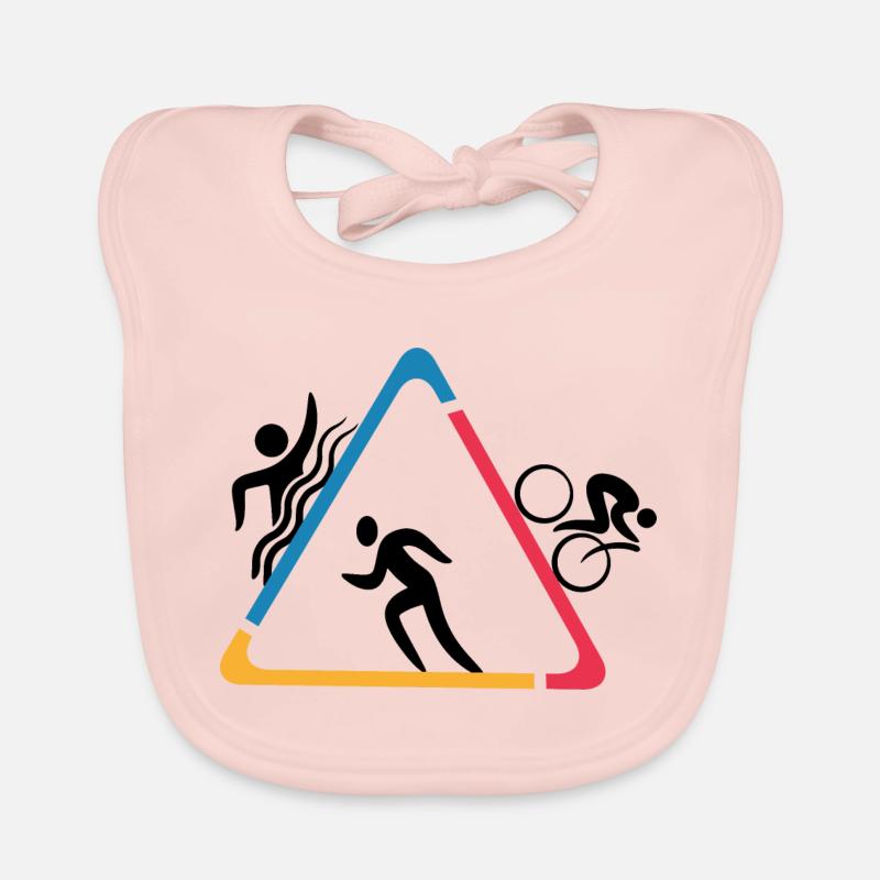Triathlon - Bavoir bio Bébé - rose
