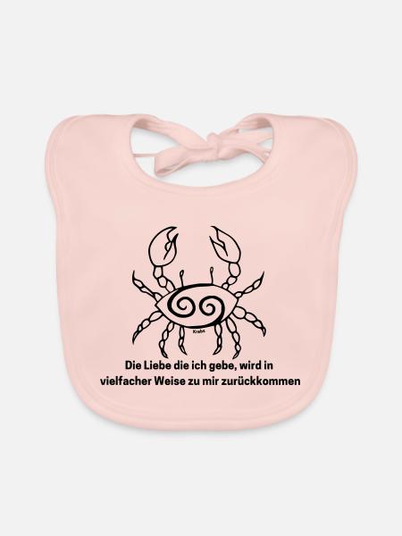 Sternzeichen Krebs - Baby Bio-Lätzchen - Rose