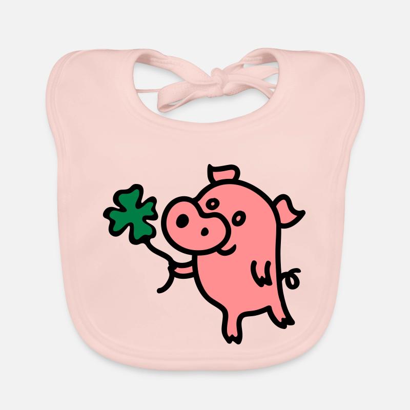 Cochon trèfle 3 Bavoir bio Bébé