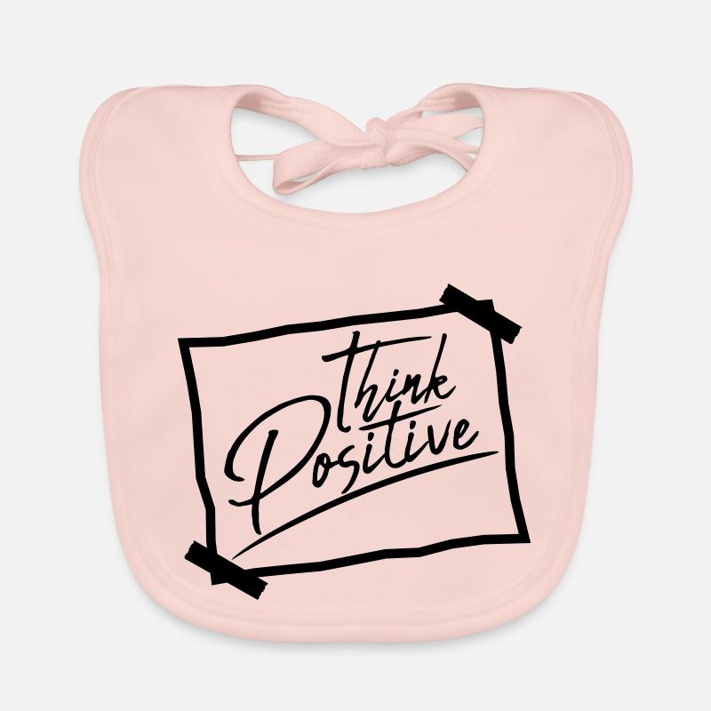 note memo think think positive positive bl Organic Baby Bibs