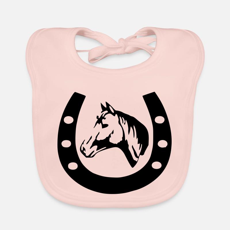 cheval en chaussures - Bavoir bio Bébé - rose