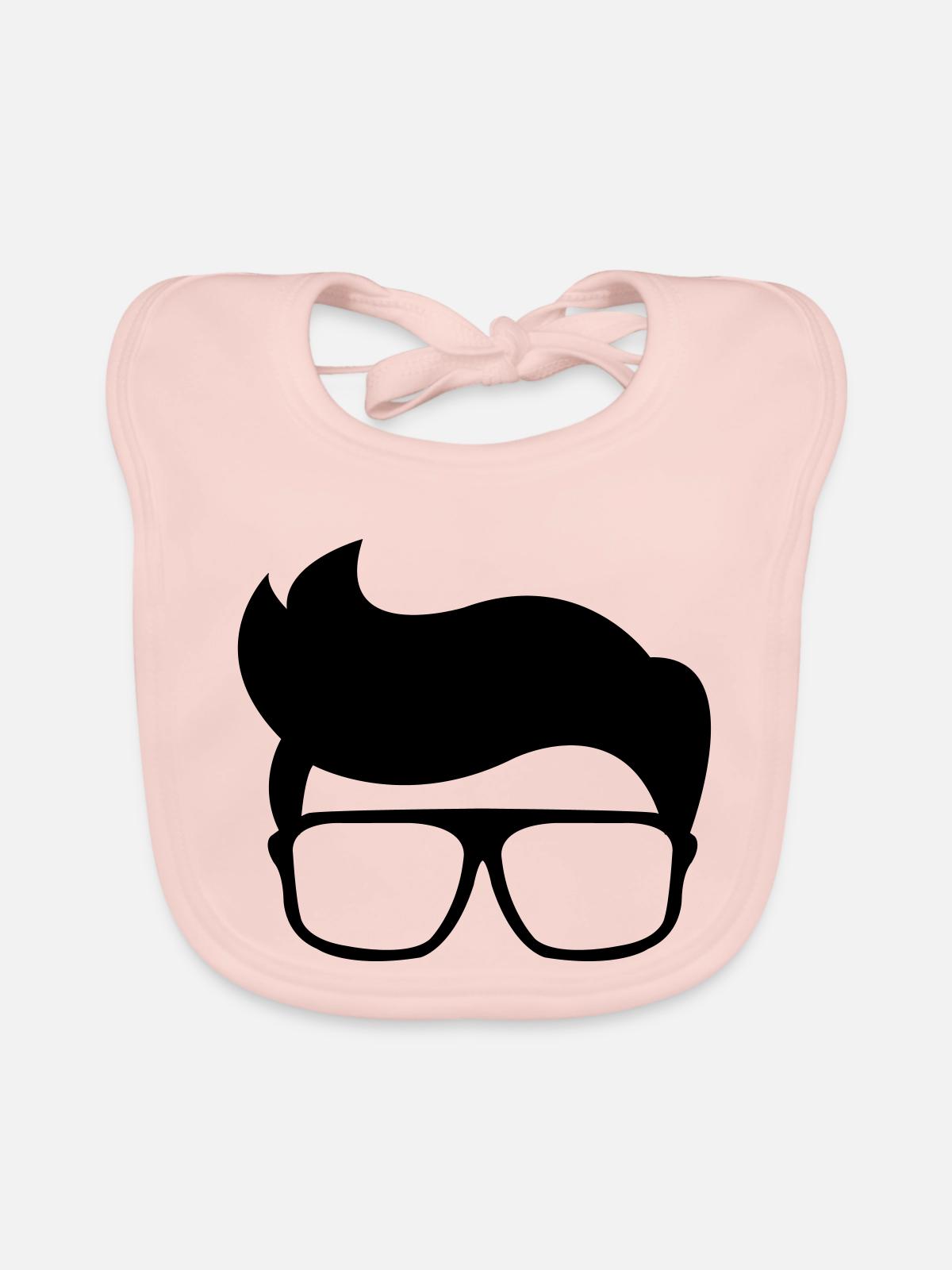 nerd - Baby Bio-Lätzchen - Rose - Vorne