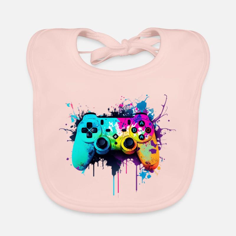 Neon Gaming Controller / Kontroller Baby Bio-Lätzchen