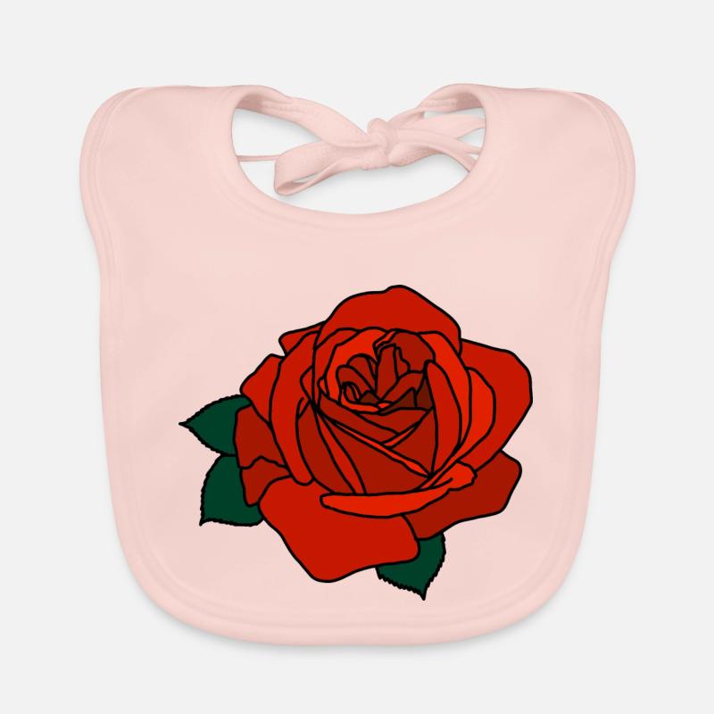 Rote Rose Baby Bio-Lätzchen