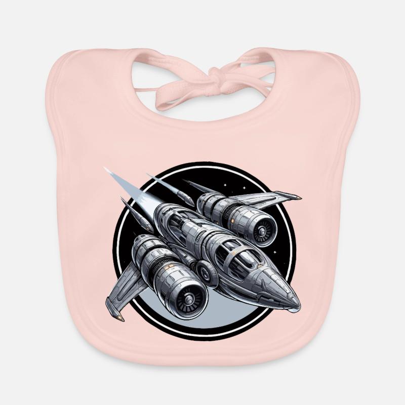 Argent vaisseau spatial Bavoir bio Bébé